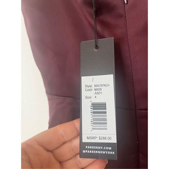 Parker Maroon Cocktail MIni Dress NEW - Picture 7 of 9